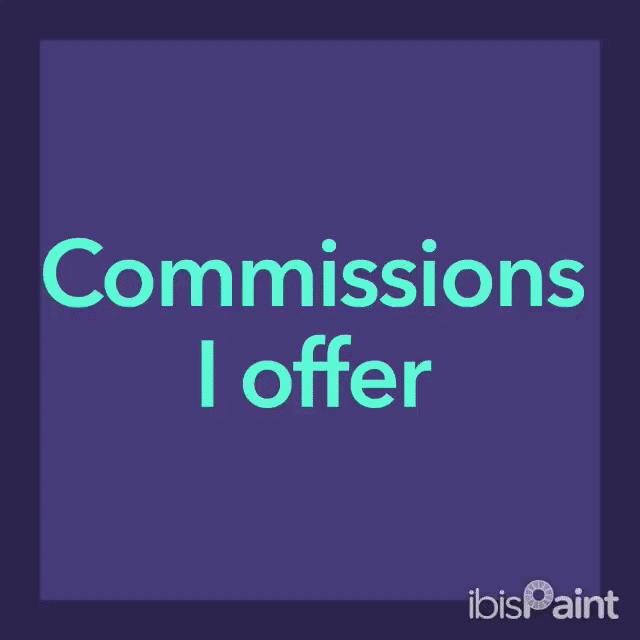 An animated gif showcasing what art I can offer. It flips through the quick-buy options, with art as examples, before explaining some option examples of what you can get a quote on. These options include sketches, logos, posters, style mimics and animation